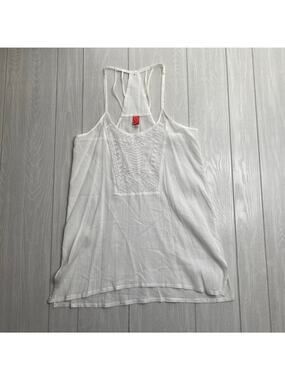 Red Carter Women's White Cotton Semi Sheer Swim Coverup Size Large